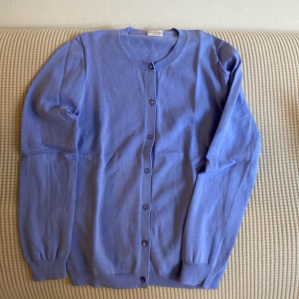 Casey cardigan, more of a periwinkle color.